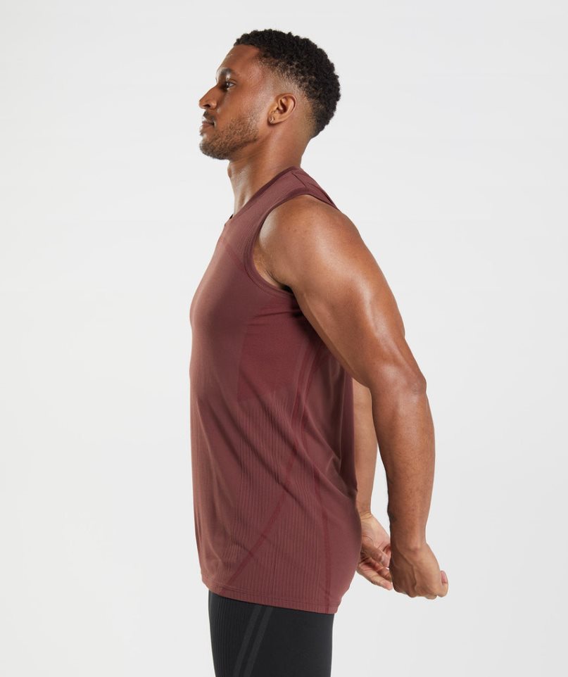 Men's Gymshark 315 Seamless Tanks Brown | NZ 8YDQJG